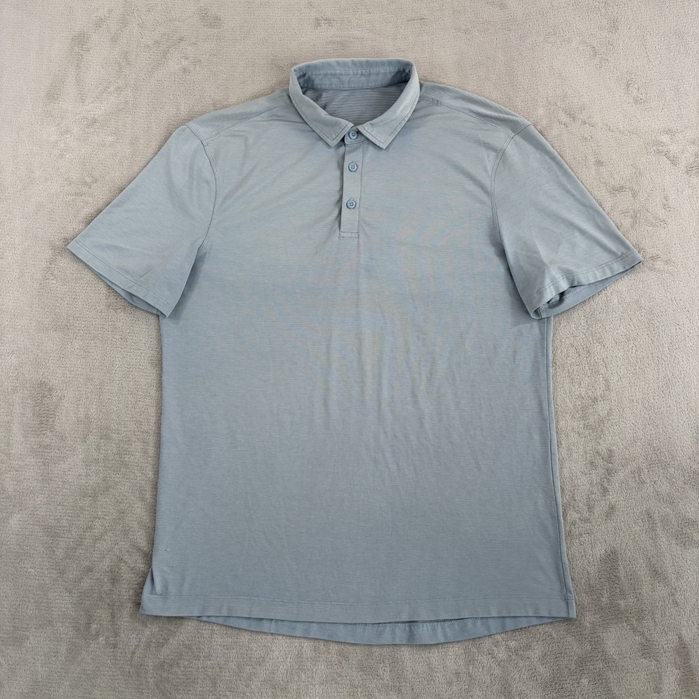 Lululemon Evolution Performance Golf Polo Shirt in Grey Men Large Active Wicking